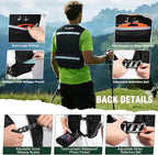 Running Vest for Women Men, Running Hydration Vest with 500ml Soft Flask & Touch-Screen Phone Pocket, Reflective Lightweight Hydration Backpack for Hiking with Adjustable Chest Waist Straps