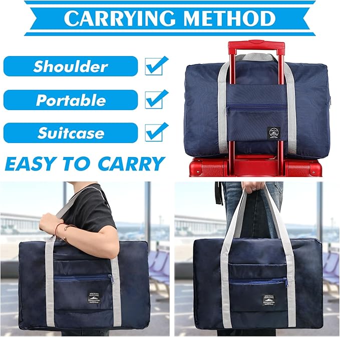 12PCS For Spirit Airlines Personal Item Bag Travel Bag Carry on Luggage Foldable Duffel Bag Sports Gym Bag Water Resistant Travel Duffel