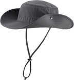 Connectyle Men's Sun Hat UPF 50+ Wide Brim Bucket Hats for Fishing Hiking Gardening Adjustable Boonie Hat Outdoor Safari Hats