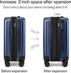 Hanke Expandable Hardshell Luggage Sets 3 piece Carry On Luggage with Wheels Suitcases Lightweight Checked Travel Luggage Rolling Large Suitcase Travel Luggage Bag Woman Men 20/24/29 Inch(Dark Blue)