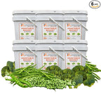 Numanna Mega Emergency Freeze-Dried 6 Vegetables Buckets 600 Servings Contains Peas, Green Beans & Broccoli | Non-GMO, No Preservatives, No MSG Camping & Emergency Survival Food 25 Years Shelf Life
