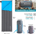 BISINNA 1.72lbs Ultralight Backpacking 650 Fill Power 32-50F Down Sleeping Bag for Adults and Kids - Ultra Lightweight and Compact Backpack Envelope Sleeping Bag for Hiking Camping