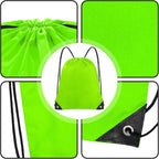 Grneric Drawstring Bags Bulk 14 Pcs Drawstring Backpack Bulk Cinch Bag Sackpack for Men Women Gym (Light Green)