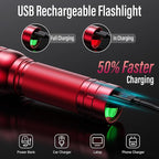 Rechargeable Flashlights High Lumens, G1000 Super Bright Flash Light 2 Pack, Small Zoomable LED Flashlight with 3 Lighting Modes, Portable Flashlights for Camping Essentials, Gift for Women (Red)