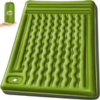 Double Sleeping Pad Camping, Self Inflating 6'' Extra-Thick 2 Person Pillow Built-in Foot Pump Waterproof Inflatable Sleeping Mat Backpacking, Tent, Hiking, Portable Camping Pad
