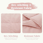 puredown® Soft Feather Down Throw Blanket Lightweight Packable Couch Throw for Indoor and Outdoor Use, 50"X70", Pink