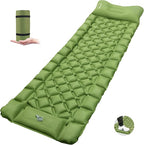 ONTYZZ Sleeping Pad Ultralight Inflatable Sleeping Pad with Built-in Foot Pump Upgraded Durable Compact Camping Air Pad for Hiking Traveling, Green