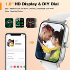 Fitpolo Smart Watch for Men Women,1.8” Touchscreen, Bluetooth Call, Alexa Built-in,24/7 Heart Rate,SpO2 Monitor,Step Counting,Sleep Tracking, IP68 Waterproof Fitness Tracker Watch for Android iPhone