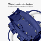 TOPDesign Heavy-Duty Canvas Tote Bag for Women, Adjustable Crossbody/Shoulder Handbag with 9 Pockets, Everything Tote