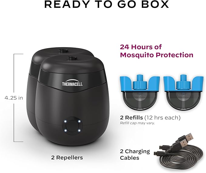 Thermacell E-Series Rechargeable Mosquito Repeller with 20’ Mosquito Protection Zone; Bug Spray Alternative; Scent Free