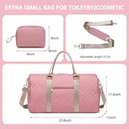 Duffle Bag for Travel, Weekender Bag with Shoe Compartment, Carry On Overnight Bag for Women with Toiletry Bag, Gym Bag with Wet Pocket, Hospital Bags for Labor and Delivery Beige
