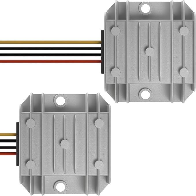 DROK IP68 Waterproof 24v to 12v Step Down Converter Pack of 2 - DC to DC Buck Converter 6A 20-90v to 12v Voltage Regulator for Camera Car RV DIY Project