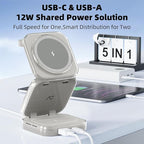 5-in-1 Wireless Charger for MagSafe, AC ISLAND Portable Travel Charging Station, 35W Max Fast Foldable Magnetic Stand, Evolved for iPhone 17-12 & Air Series, Apple Watch, AirPods (with 35W Adapter)