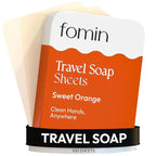 FOMIN - Antibacterial Paper Soap Sheets Tin for Traveling - (100 Sheets) Orange Portable Travel Hand Soap Sheets, Dissolvable Mini Camping Hand Soap for Hand Washing