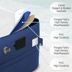 Queen Air Mattress wit with 1300mAh Battery Powered Pump,18"Raised Super soft and comfortable Dutch velvet fabric750lbs Support Portable Inflatable Mattress,Air Bed for Camping, Home and Guest-Blue