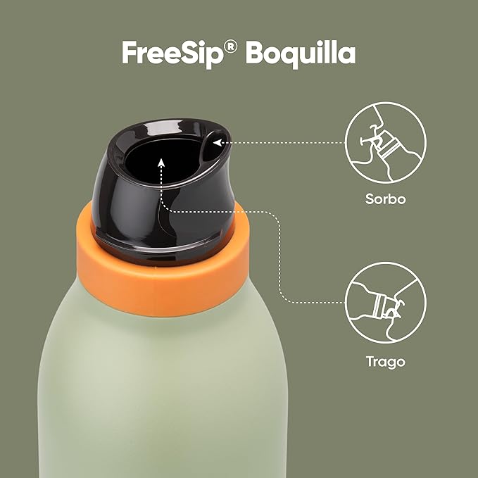 Owala FreeSip Twist Insulated Stainless Steel Water Bottle with Straw for Sports and Travel, BPA-Free, 24-oz, Blue/Green (Camo Cool)