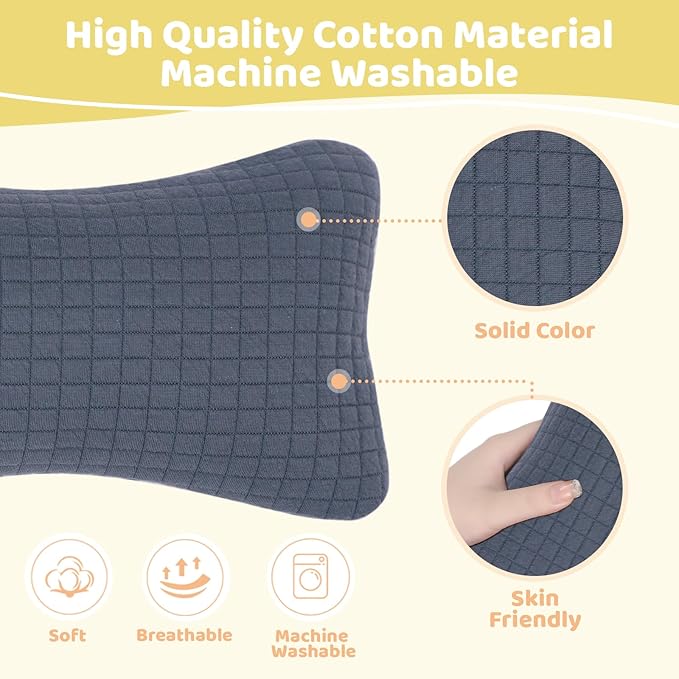 vocheer 11x7in Mini Travel Pillow, Small Pillows for Sleeping, Tiny Pillows for Neck, Wrist, Lumbar and Knee, Pets Pillow, Cotton, Cover Removable, Machine Washable (Navy Blue-1PC)