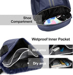 Hoedia Sports Drawstring Backpack - String Swim Gym Bag with Shoes Compartment and Wet Proof Pocket for Women and Men