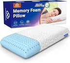 Cooling Memory Foam Pillows, Cooling Bed Pillow, Bed Pillow for Side, Back and Stomach Sleepers, Neck Pillow for Sleeping with Removable and Machine Washable Cover, King Size (1 Pack)