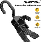 Bungee Cords with Hooks, 48 Inch Adjustable Flat Bungee Straps with Quick Release Buckle, Rubber Black Heavy Duty Elastic Cords with Metal Hooks for Bike Rack, Outdoor, Camping, Tarp, 6 Pack