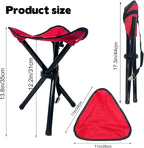 Travel Folding Camping Stool, Use Height 14.6" and Maximum Weight 300 lbs Outdoor Portable Tripod Seat Fishing Chair Seat for Camping Fishing Hiking Gardening and Beach Garden Painting (Red)