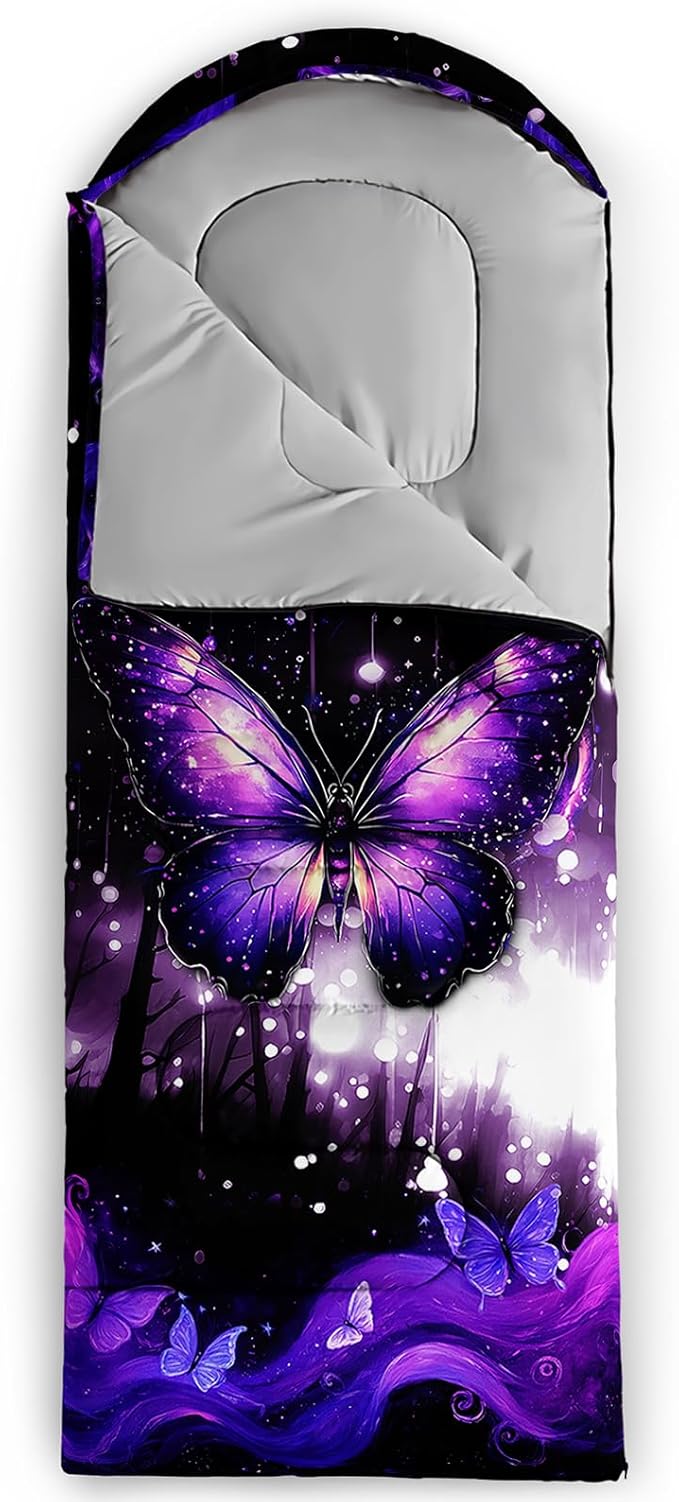 QOOMO Animals Camping Sleeping Bags,3 Season Warm & Cool Weather,Lightweight,Waterproof Sleeping Bags for Adults & Kids,Traveling,and Outdoors,Camping Gear Equipment