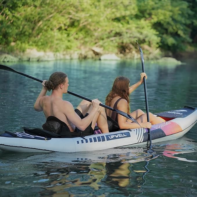 UPWELL Universal Kayak Seat with Detachable Storage Bag & 4 Adjustable Strap, Paddle Board Seat with Memory Foam Padded and Backrest for Kayak, Canoe, Sup