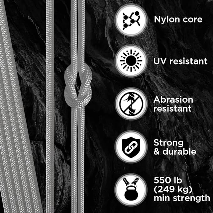 TECEUM 5/32" Paracord Rope 1000 – 1000ft / 200ft / 100ft / 50ft – Tactical Parachute Cord 4mm – 45+ Colors – Nylon String for Survival & Camping Gear – Stripe Cord for Survival – Utility Rope