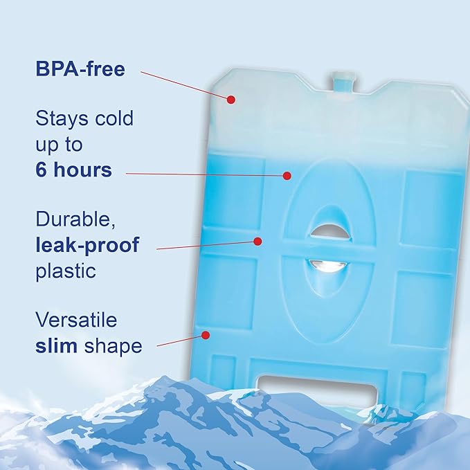 Reusable Jumbo Ice Pack - Long Lasting - Perfect for Keeping Food Or Beverages Cold, Coolers, Camping, Beach Coolers, Hiking & More, Clear Blue