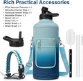 DYSANKY Insulated Water Bottle | Thickened Stainless Steel for Gym and Hiking with Straw, Carrier Bag, Handle Strap | BPA-Free 87 oz