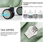 Hanke 16 Inch Underseat Carry on Luggage with Wheels,Small Hard Shell Suitcases for Weekender,Travel Approved Lightweight Travel Luggage Suitcase for Womem Men,Bamboo Green.