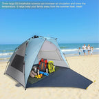 Pop Up Beach Tent Sun Shelter, Pop Up Beach Tent 94.5 x 55.1 x 51.1 inches, 3-4 Person, Blue, with Storage Bag