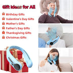 Portable Neck Fan,Hands Free Personal Wearable Bladeless Fan,6000mAh USB Rechargeable,360° Cooling,LED Display,4-Speeds,Birthday Gifts for Men Women Dad Mom,Outdoor Indoor Travel Camping (Light blue)