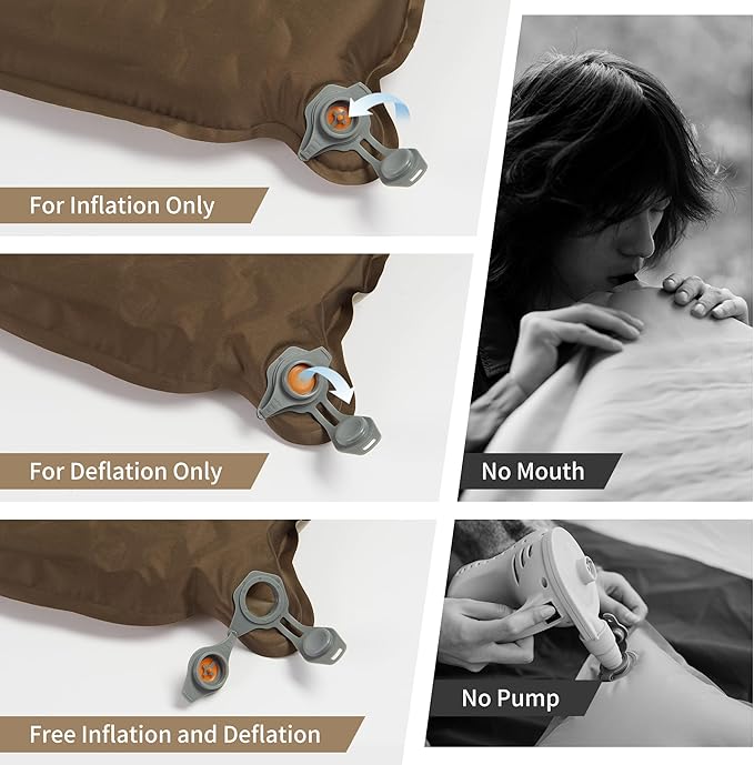 Naturehike 2.56’’ Thick Self Inflating Sleeping Pad for Camping with Foam, Inflatable Twin Size Camping Mattress for Outdoors, Car, Home, ISPO Award Winning Processes