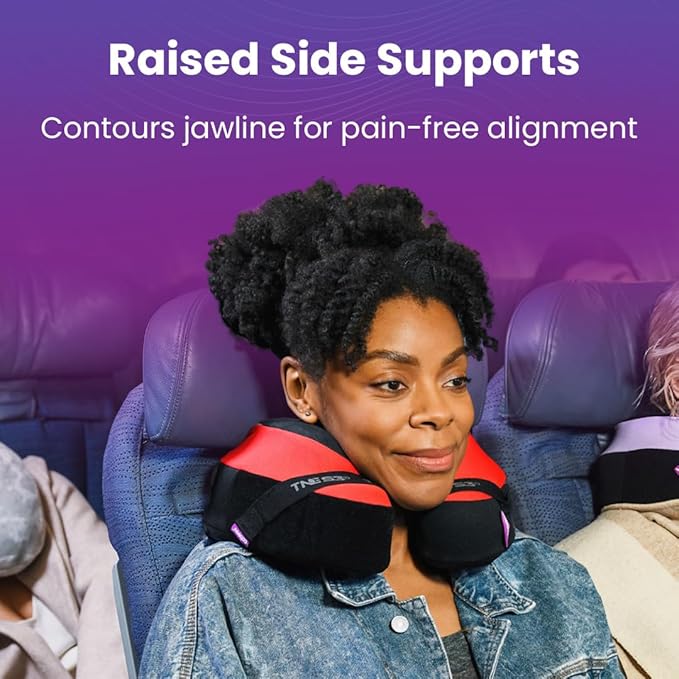 Cabeau Travel Neck Pillow for Airplanes The Neck's Evolution, TNE S3 Supportive Memory Foam Design for Long Haul Flights Attachable Seat Straps and 360 Support (Paris Lavender)