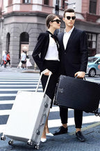 HotWay 28 Inch Checked in Luggage with Aluminum Frame,PC Hard Shell Suitcase with Spinner Wheels and TSA Lock, Large Suitcase for Travel, White