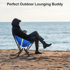 Camping Chairs for Adults - 600 LBS Capacity Rugged Outdoor Folding Chair, Compact Foldable Chair with Quick Setup & Carry Bag - Portable Camping Chair for Picnic, Fishing, Backyard - Blue