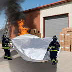 Large Fibreglass Vehicle Emergency Fire Blanket 19.6 x 29.5 ft, Car Fire Suppression Blanket for Conflagration with Carry Bag (Silver)