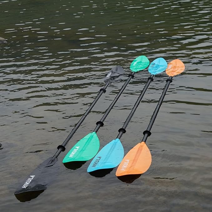 Kayak Paddle 4 Pieces Aluminum Shaft and PP Blade Floating 86.6in/220cm, 90.5inch/230cm Lightweight Oars