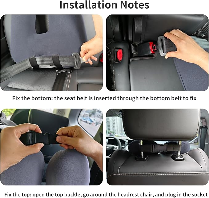 Travel Pillow Car Pillow Kid Car Sleeping The Sleeping Aid for Adults and Kids on Road Trips Sponge Kids Travel Pillow Provides Body and Head Support Gray