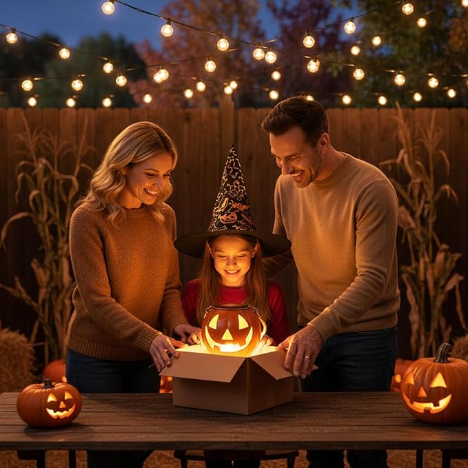 Jack O Lantern Decor Solar Light Color Changing Metal Pumpkin Halloween Lanterns Outdoor for Yard, Patio, Lawn, Porch, Garden Decorations