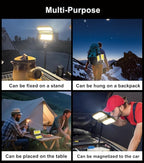 2400LM Rechargeable Camping Lantern – Folding Portable Solar Camping Light for Tent & Power Outages, Magnetic Base, 1/4" Screw Adapter, USB-C & Solar Powered for Hiking,Outdoors