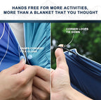 zzlamb Camping Blanket, Outdoor Lightweight Travel Blanket Puffy Portable Down Alternative, Windproof Warm Cloak with Snaps, Cozy Quilt Backpacking Picnic RV Plane Car Hammock Beach Climbing