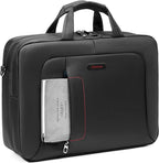 iDemoo ELITE 16 Inch Laptop Bag with Shoulder Strap - Jet Black - Laptop Briefcase, Expandable Water Resistant Laptop Shoulder Messenger Bag Durable Computer Case for Business/Travel/Men/Women