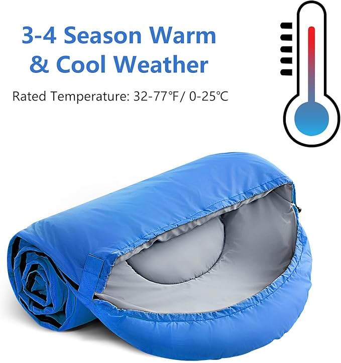 Sleeping Bags for Adults,Kids & Girls-Warm & Cold Weather Lightweight Waterproof Sleeping Bag Backpack with Compact Bag,Great for 3-4 Seasons Hiking,Camping and Outdoor