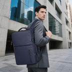 Lay Flat Carry on Travel Backpack, 30L Airline Approved, Fits 16" Laptop, USB-C & USB-A, Water Resistant, Gray