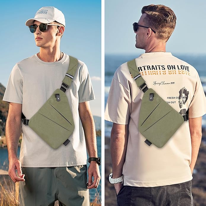 Anti Theft Crossbody Travel Bag for Women Men,Multi-pocket Crossbody Bag,Slim Sling Bag with Adjustable Strap