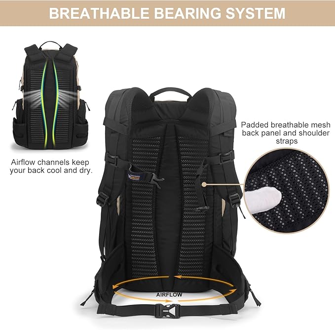 MOUNTAINTOP 30L Hiking Backpack,Men Women Camping Backpack,Lightweight Trekking Travel Backpacks for Climbing Skiing Cycling