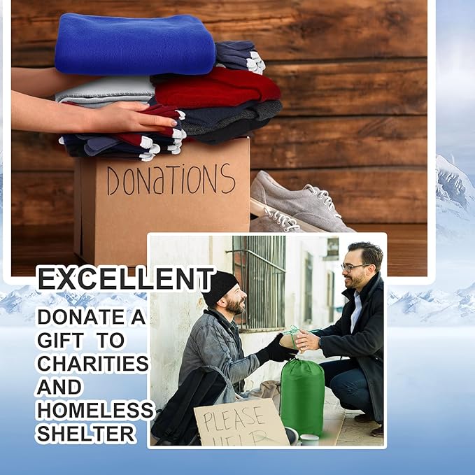 Tranqun Sleeping Bags for Adult with Winter Beanies Gloves, Cotton Liner Camping Sleeping Bag Waterproof Warm Lightweight for Backpacking Camping Indoor Outdoor Homeless People