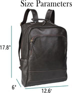 Full-Grain Leather Backpack for Men & Women, 16 Inch Laptop Bag Business Travel Backpack Minimalist Work Bag(8528- Gray)